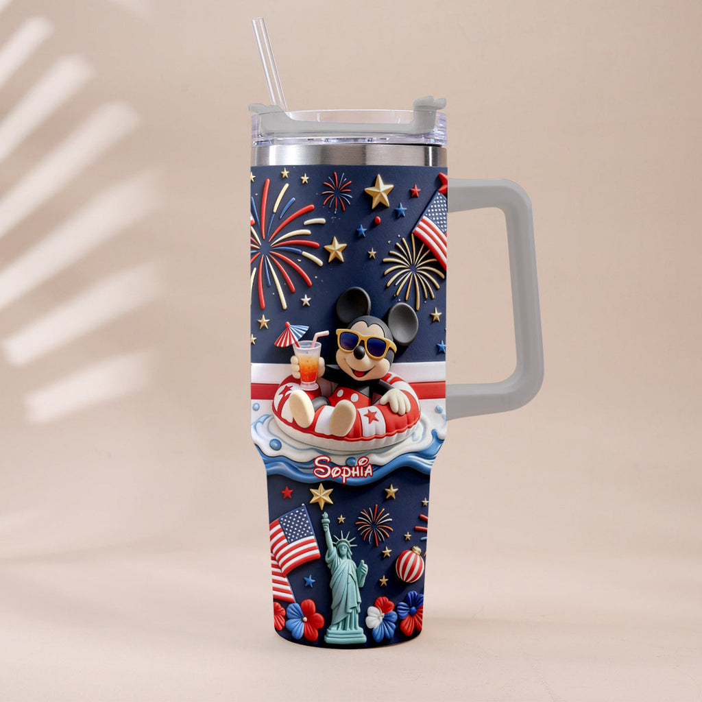 Personalized 250th Anniversary Mouse Tumbler with Plush Charm Gift Tumbler With Plush Charm GradoCreations