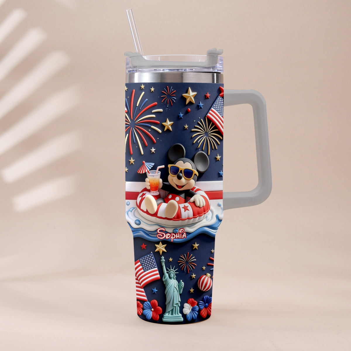 Personalized 250th Anniversary Mouse Tumbler with Plush Charm Gift Tumbler With Plush Charm GradoCreations