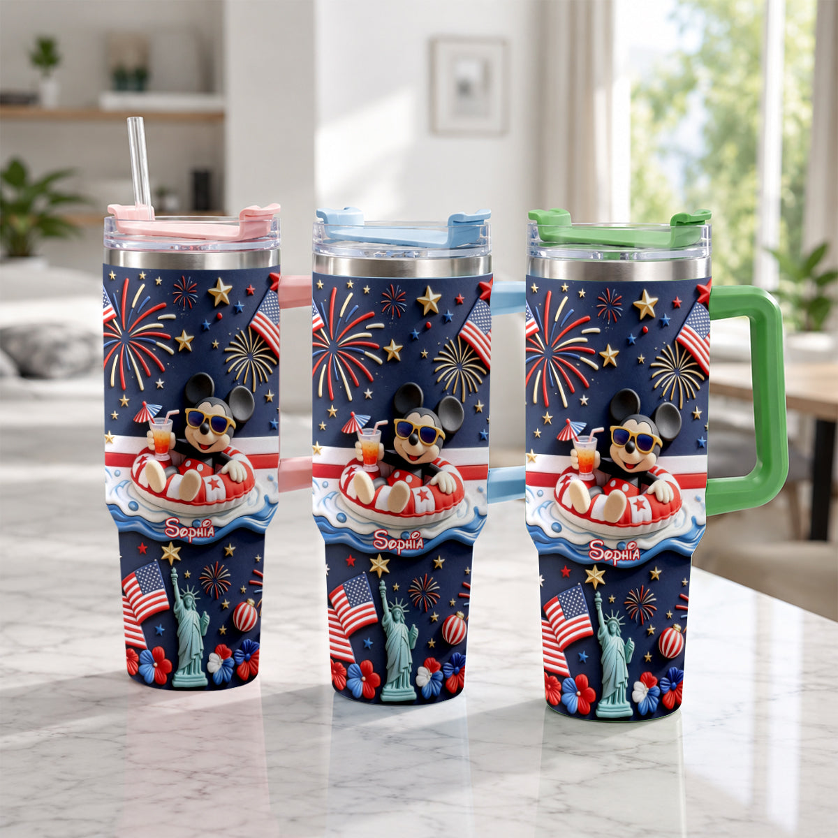 Personalized 250th Anniversary Mouse Tumbler with Plush Charm Gift Tumbler With Plush Charm GradoCreations