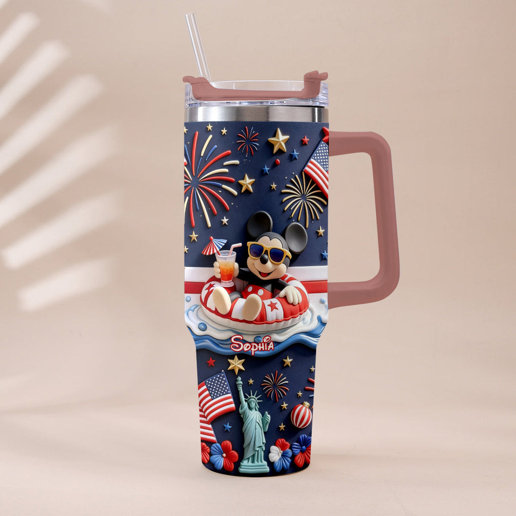 Personalized 250th Anniversary Mouse Tumbler with Plush Charm Gift Tumbler With Plush Charm GradoCreations