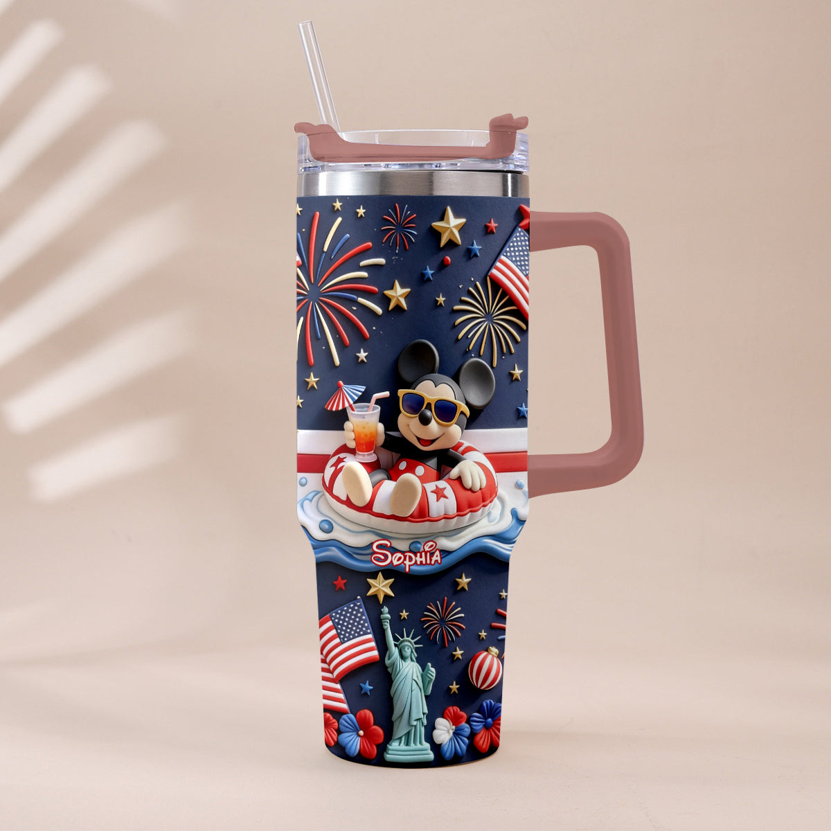 Personalized 250th Anniversary Mouse Tumbler with Plush Charm Gift Tumbler With Plush Charm GradoCreations