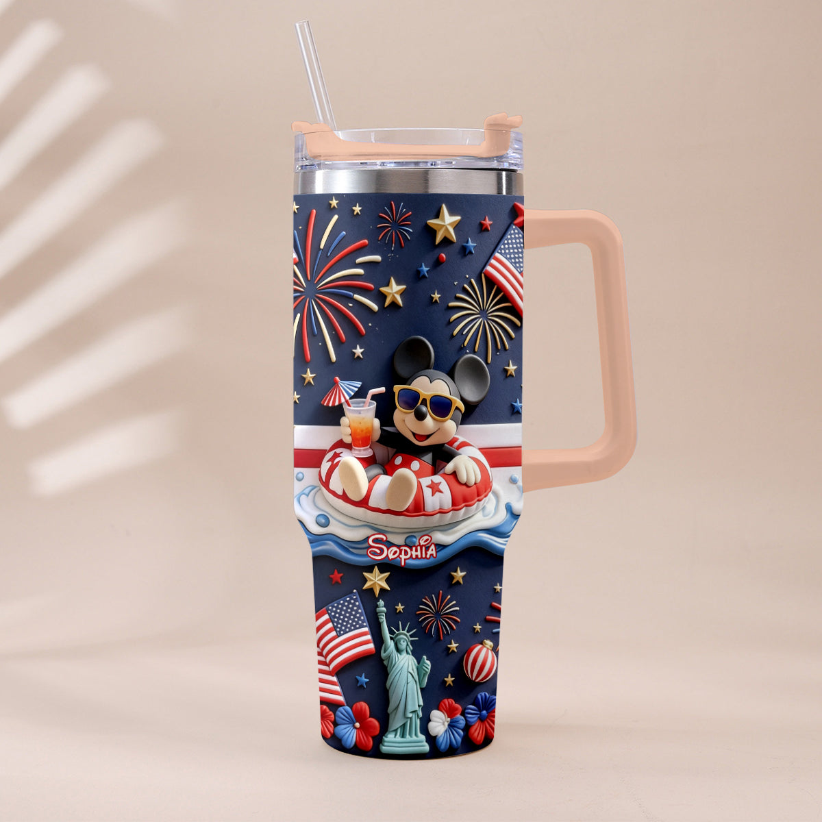 Personalized 250th Anniversary Mouse Tumbler with Plush Charm Gift Tumbler With Plush Charm GradoCreations