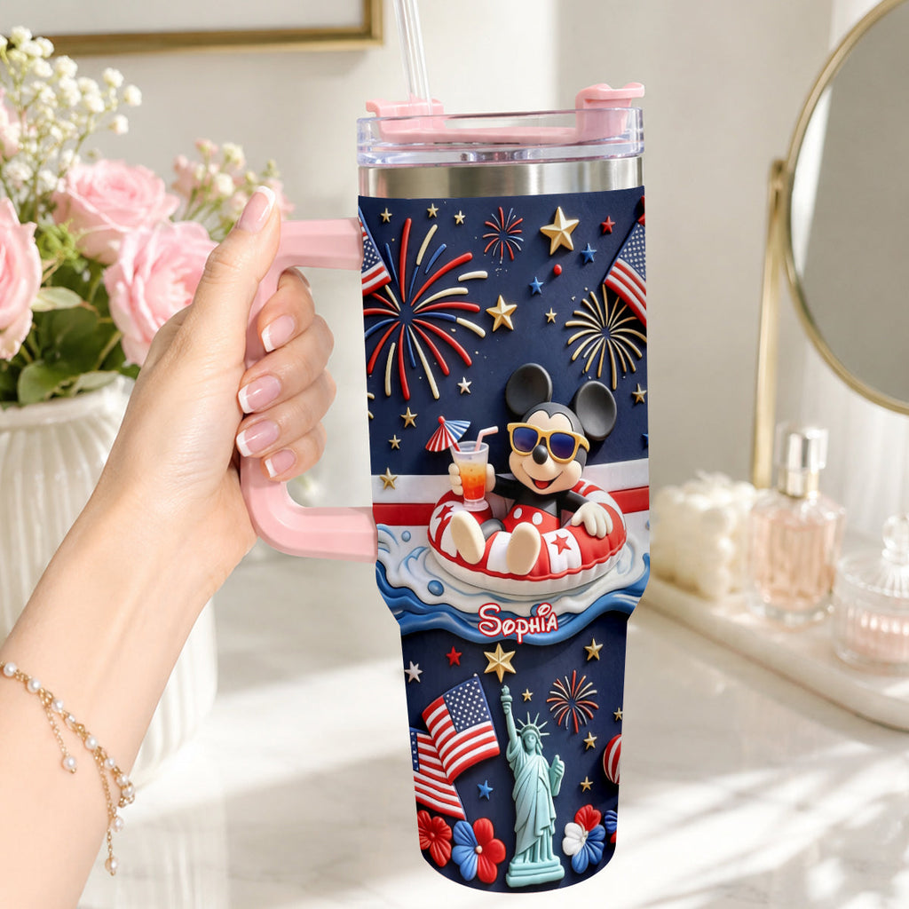 Personalized 250th Anniversary Mouse Tumbler with Plush Charm Gift Tumbler With Plush Charm GradoCreations