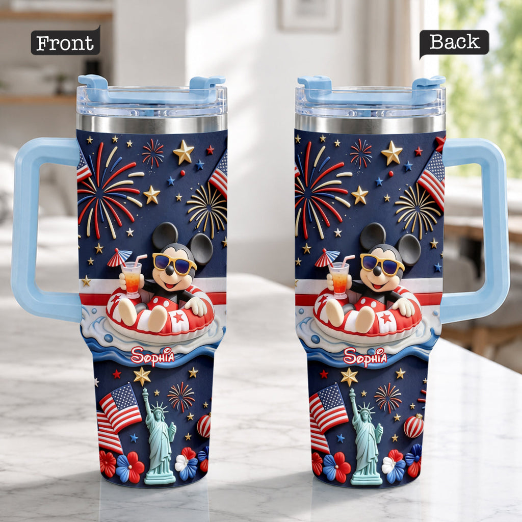 Personalized 250th Anniversary Mouse Tumbler with Plush Charm Gift Tumbler With Plush Charm GradoCreations