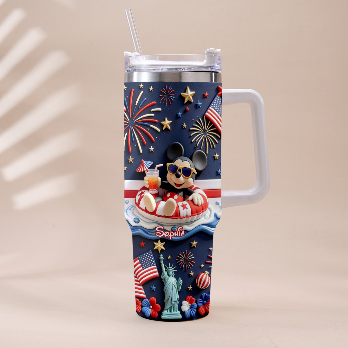 Personalized 250th Anniversary Mouse Tumbler with Plush Charm Gift Tumbler With Plush Charm GradoCreations