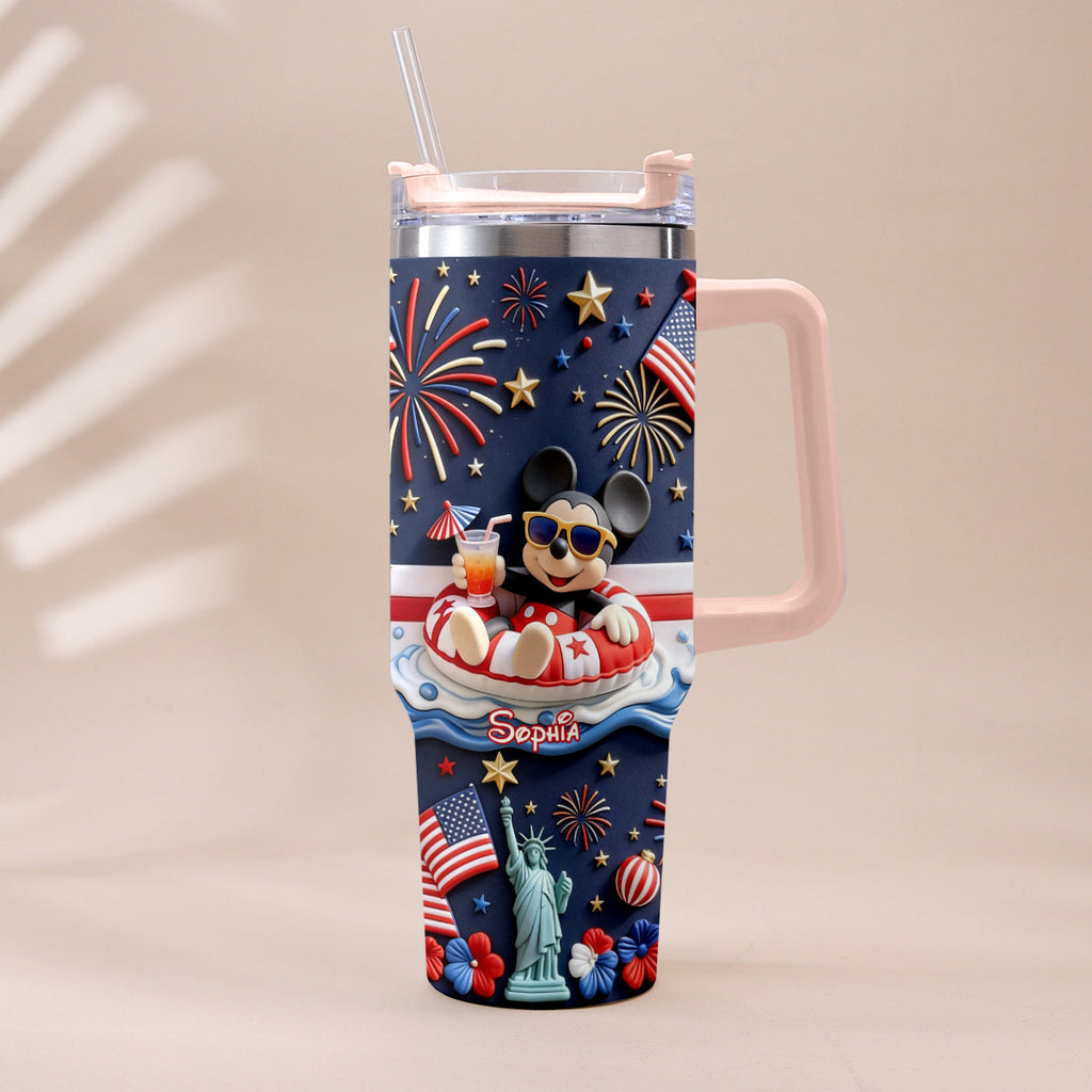 Personalized 250th Anniversary Mouse Tumbler with Plush Charm Gift Tumbler With Plush Charm GradoCreations