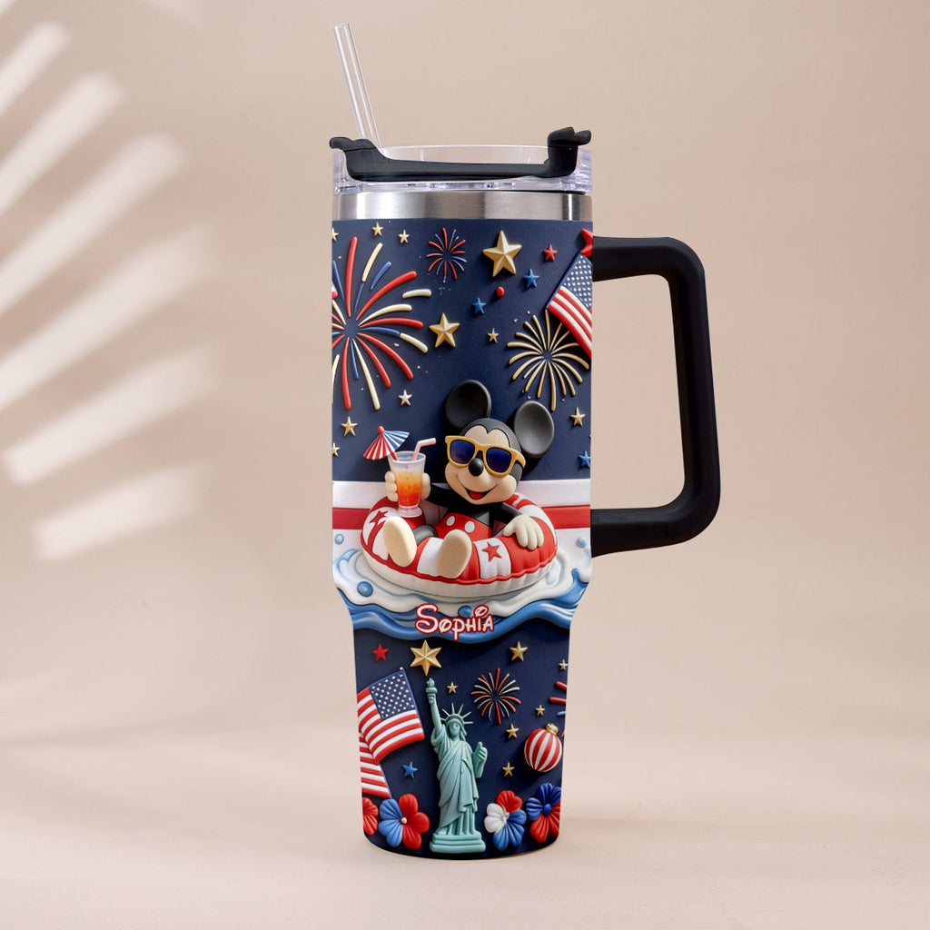 Personalized 250th Anniversary Mouse Tumbler with Plush Charm Gift Tumbler With Plush Charm GradoCreations