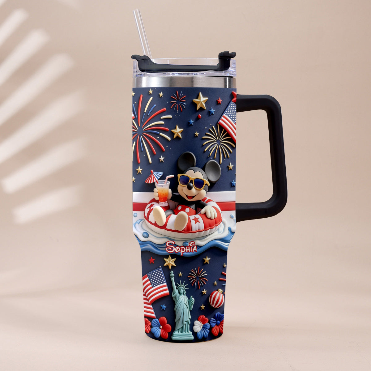 Personalized 250th Anniversary Mouse Tumbler with Plush Charm Gift Tumbler With Plush Charm GradoCreations