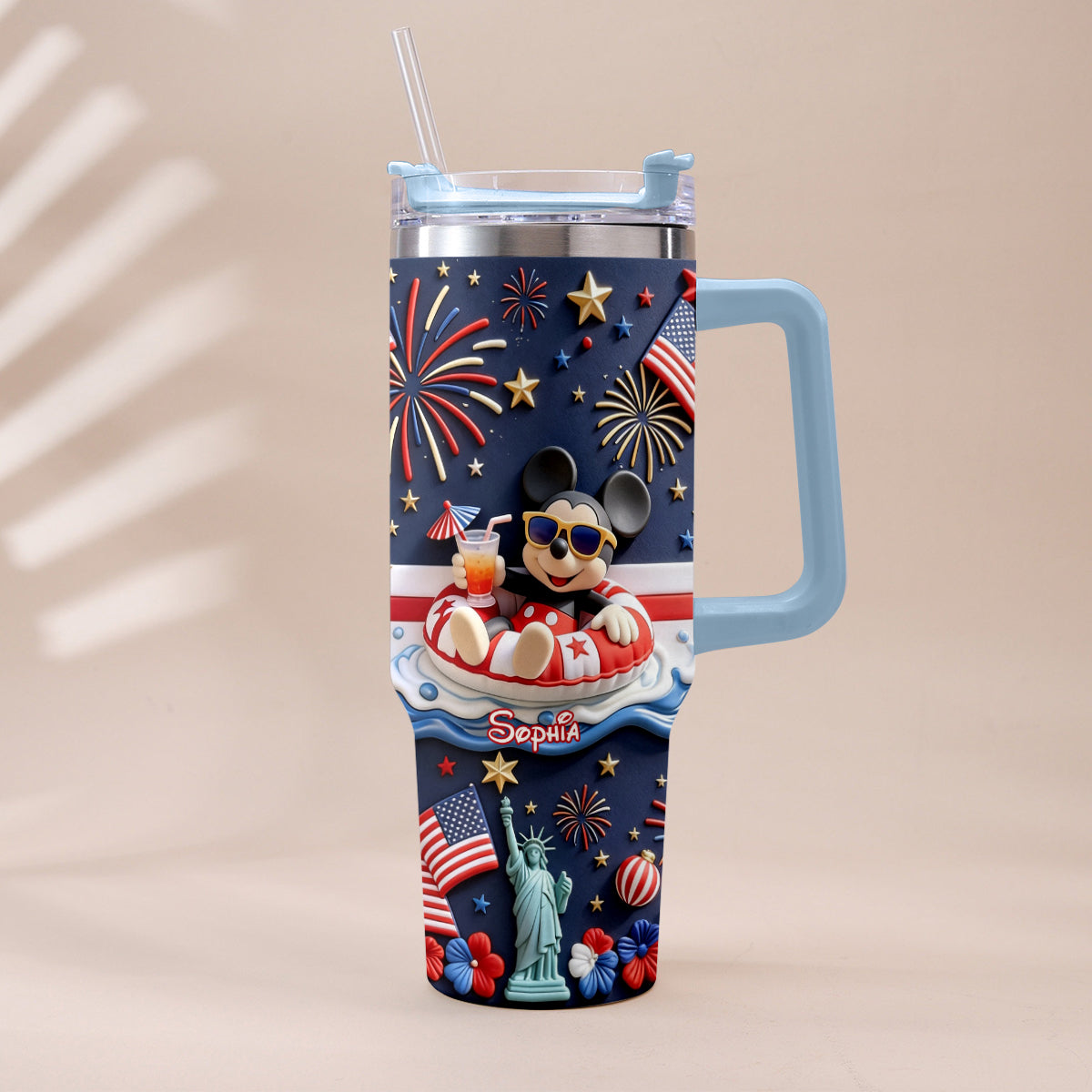 Personalized 250th Anniversary Mouse Tumbler with Plush Charm Gift Tumbler With Plush Charm GradoCreations