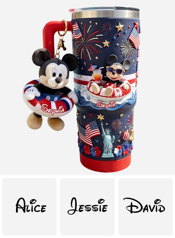 Personalized 250th Anniversary Mouse Tumbler with Plush Charm Gift Tumbler With Plush Charm GradoCreations