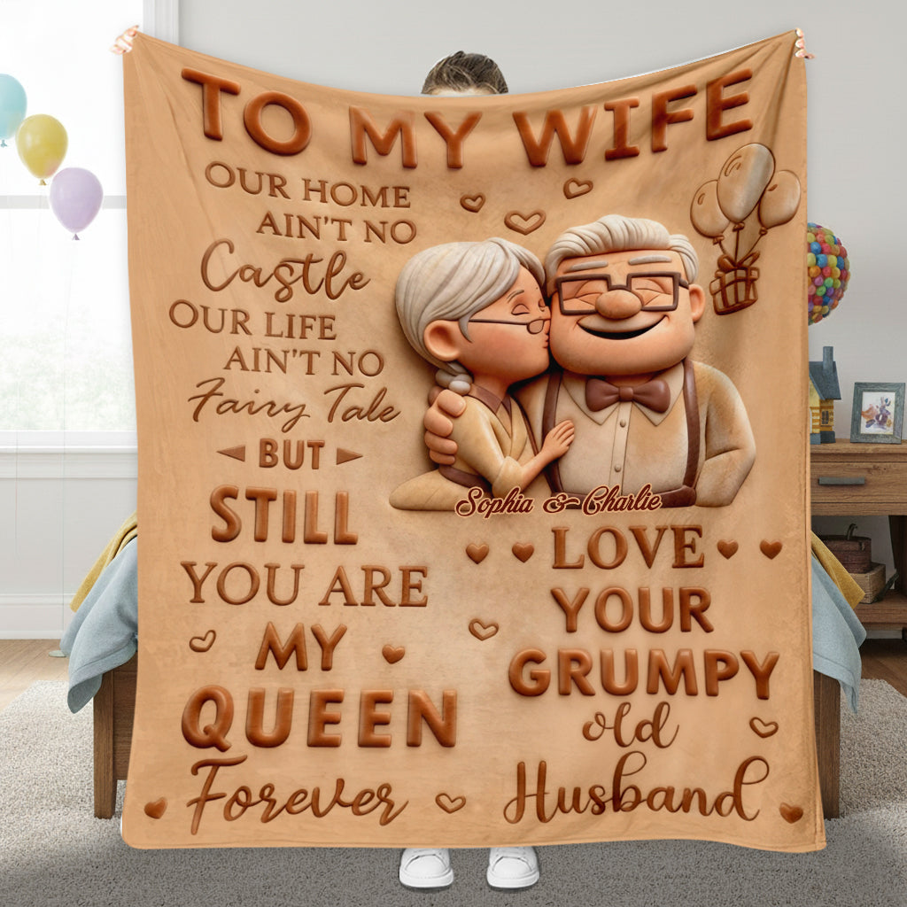 Personalized Couple Blanket with Custom Names for Wife/Husband Gift Blanket GradoCreations