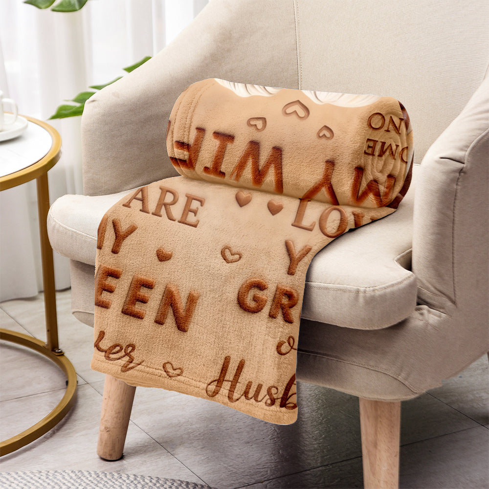 Personalized Couple Blanket with Custom Names for Wife/Husband Gift Blanket GradoCreations