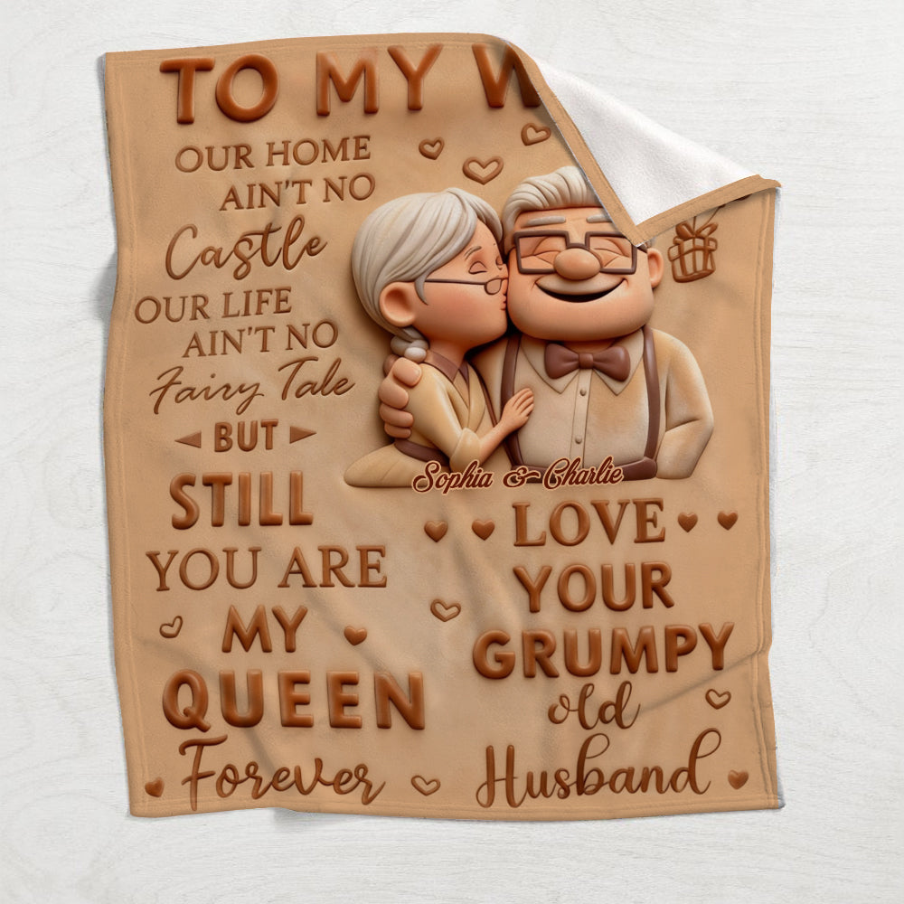 Personalized Couple Blanket with Custom Names for Wife/Husband Gift Blanket GradoCreations