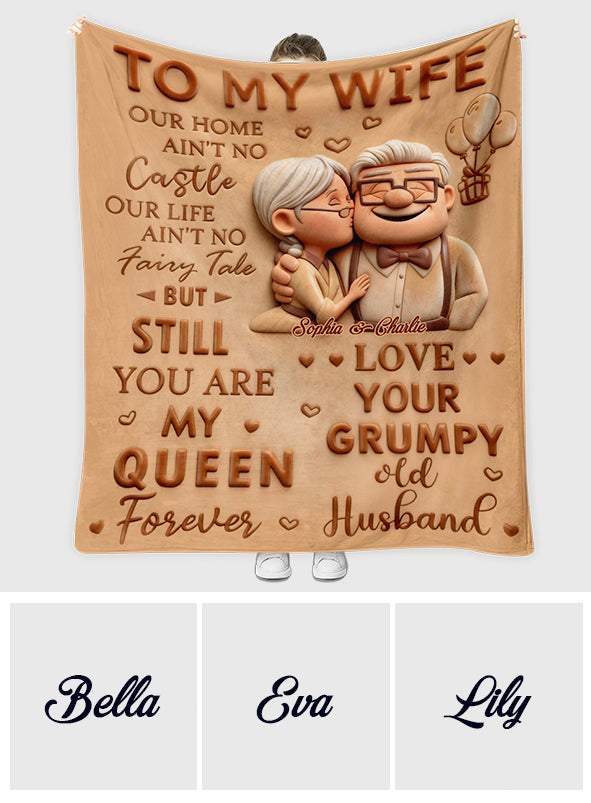 Personalized Couple Blanket with Custom Names for Wife/Husband Gift Blanket GradoCreations