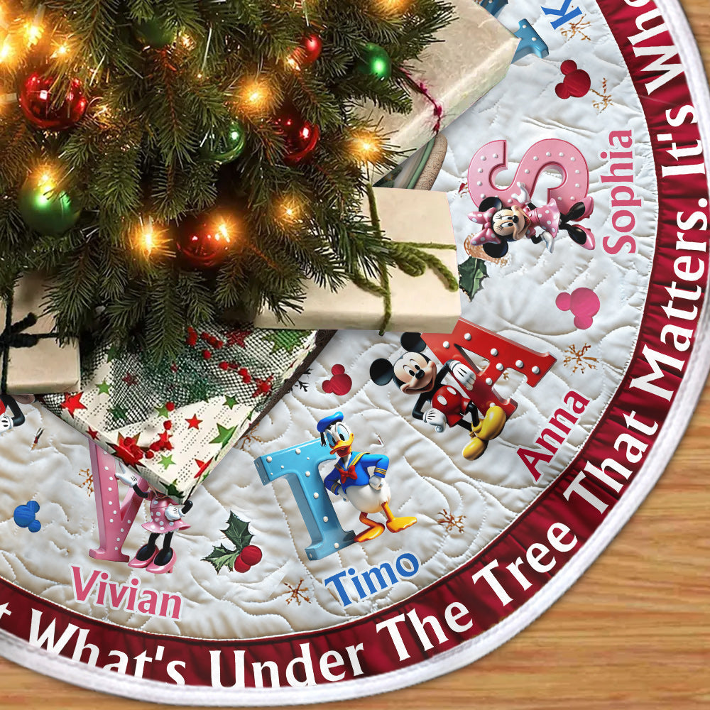 Personalized Christmas Tree Skirt with Custom Names - Holiday Decor Gift Tree Skirt GradoCreations