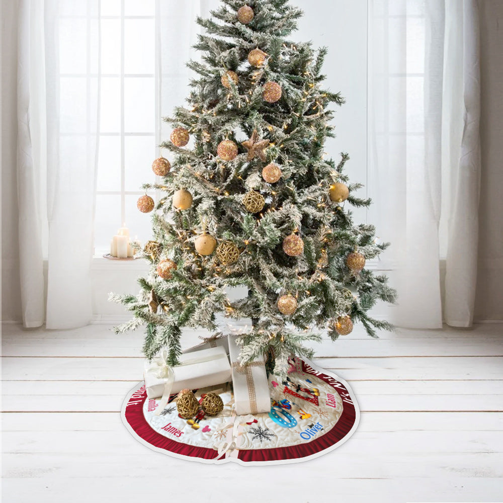 Personalized Christmas Tree Skirt with Custom Names - Holiday Decor Gift Tree Skirt GradoCreations