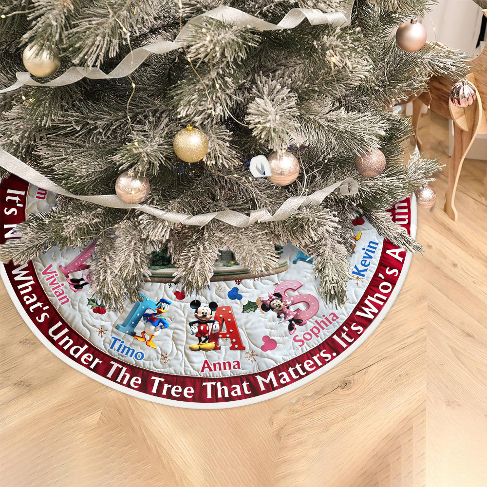 Personalized Christmas Tree Skirt with Custom Names - Holiday Decor Gift Tree Skirt GradoCreations