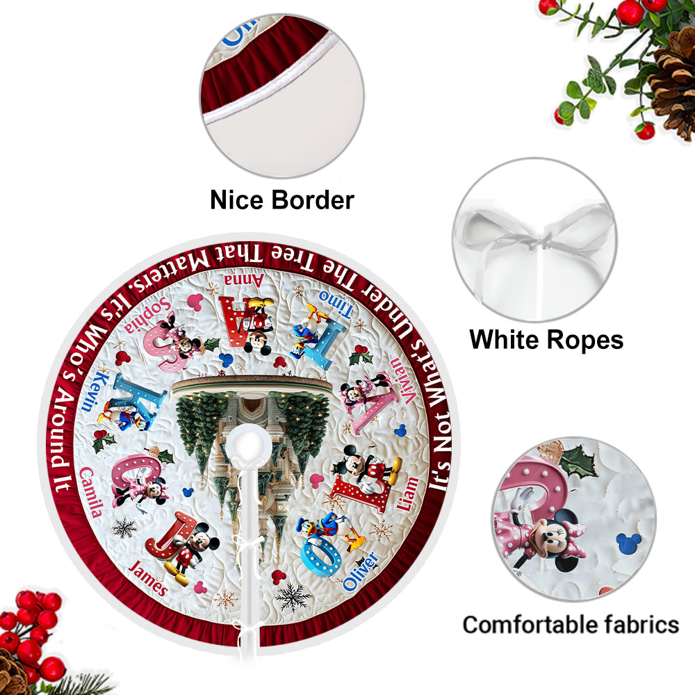 Personalized Christmas Tree Skirt with Custom Names - Holiday Decor Gift Tree Skirt GradoCreations