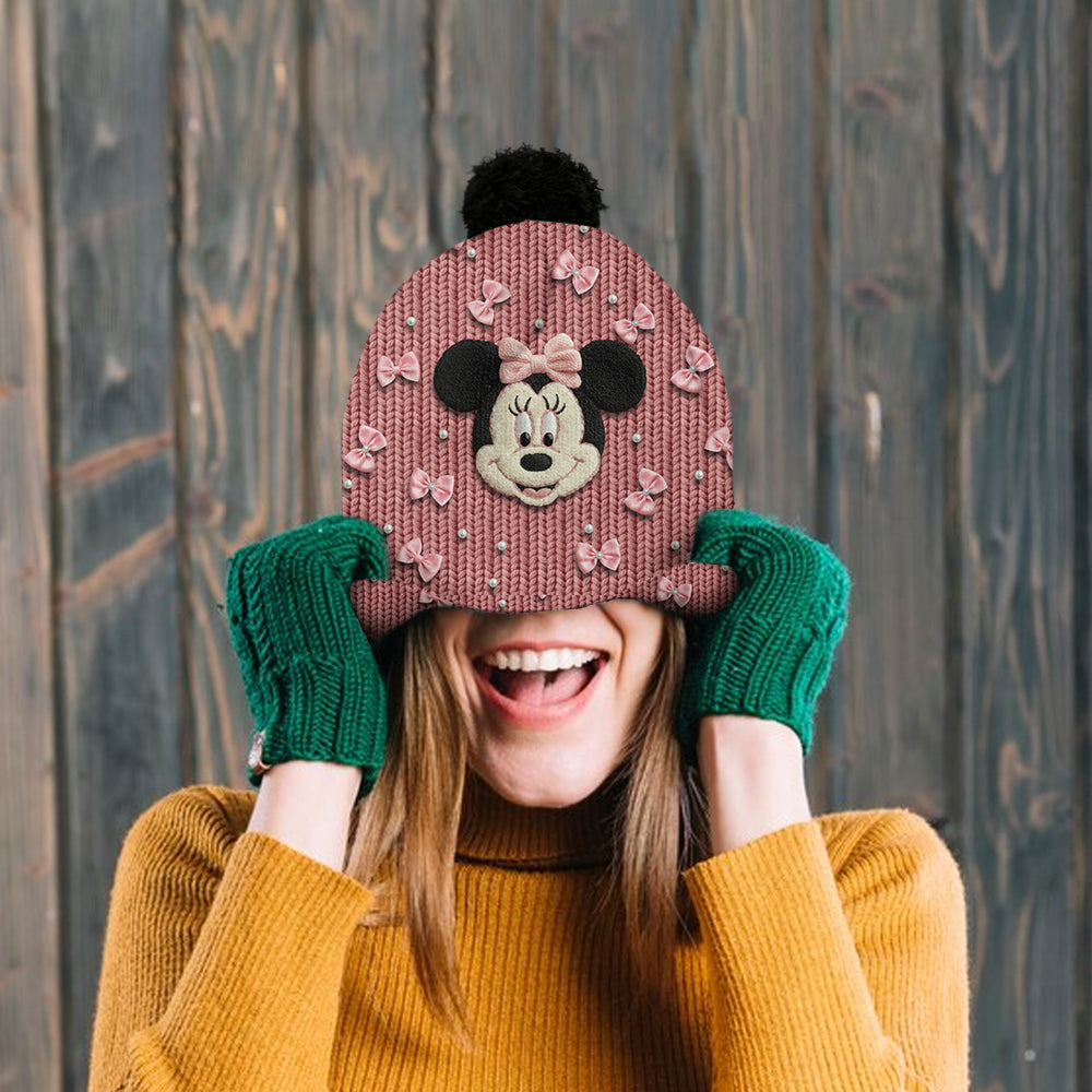 Personalized Minnie Mouse Beanie Hat Custom Name Gift for Kids Beanie Hat GradoCreations