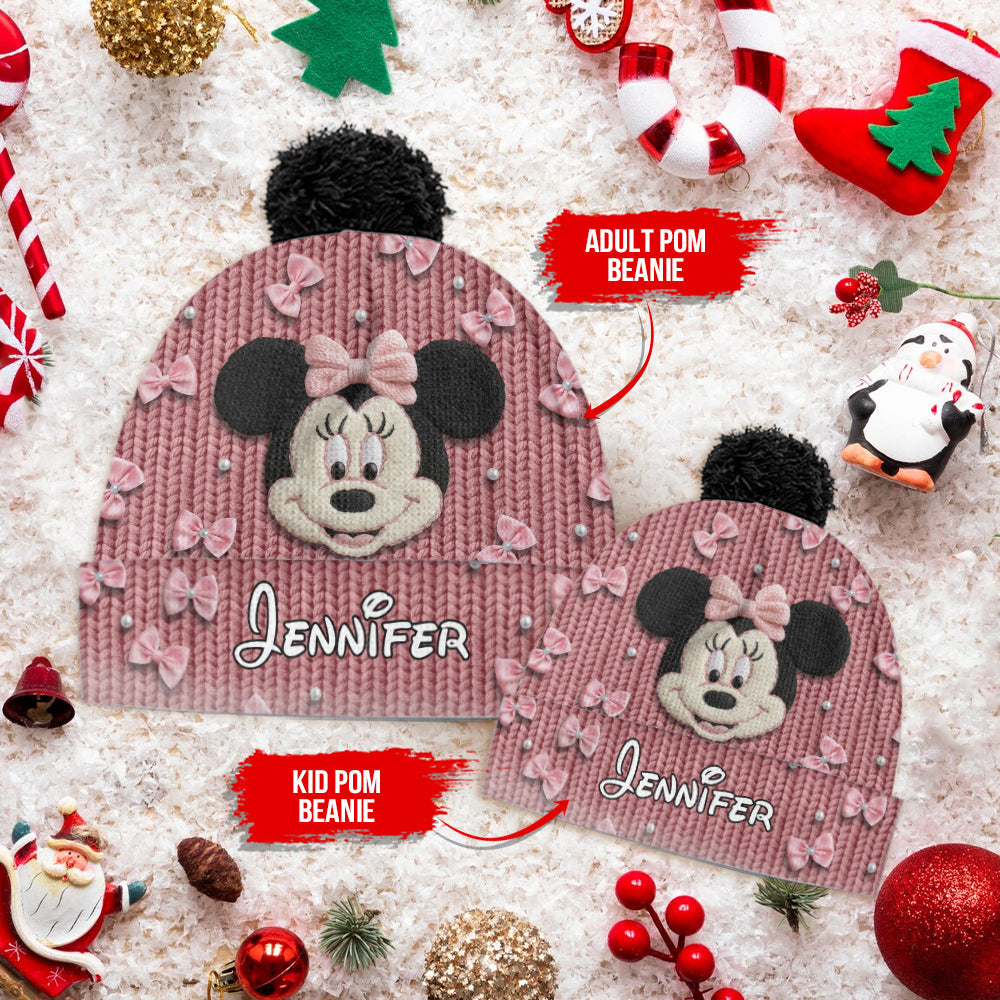 Personalized Minnie Mouse Beanie Hat Custom Name Gift for Kids Beanie Hat GradoCreations