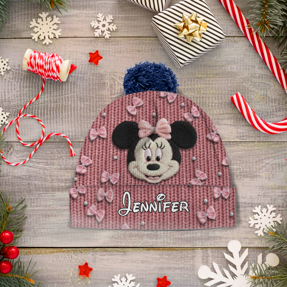 Personalized Minnie Mouse Beanie Hat Custom Name Gift for Kids Beanie Hat GradoCreations