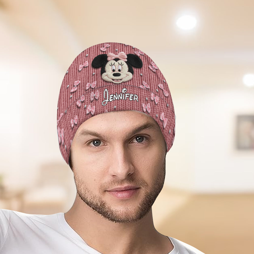 Personalized Minnie Mouse Beanie Hat Custom Name Gift for Kids Beanie Hat GradoCreations