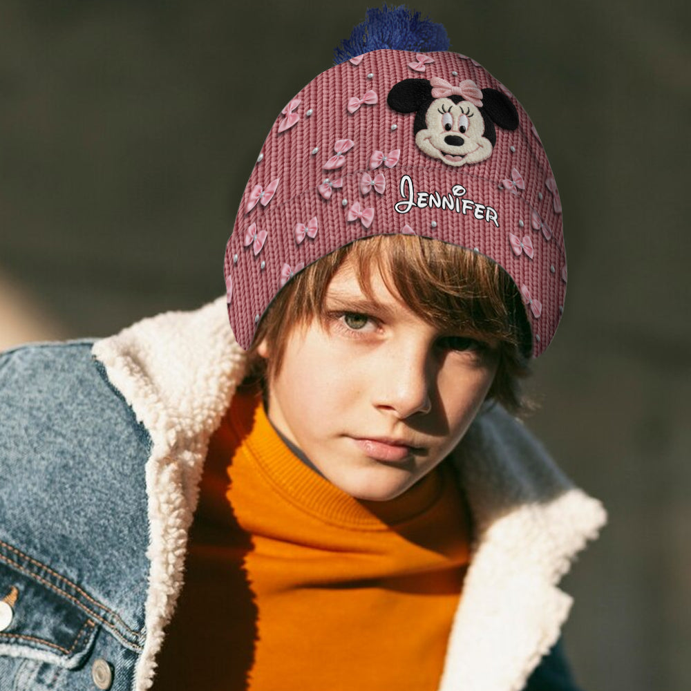Personalized Minnie Mouse Beanie Hat Custom Name Gift for Kids Beanie Hat GradoCreations