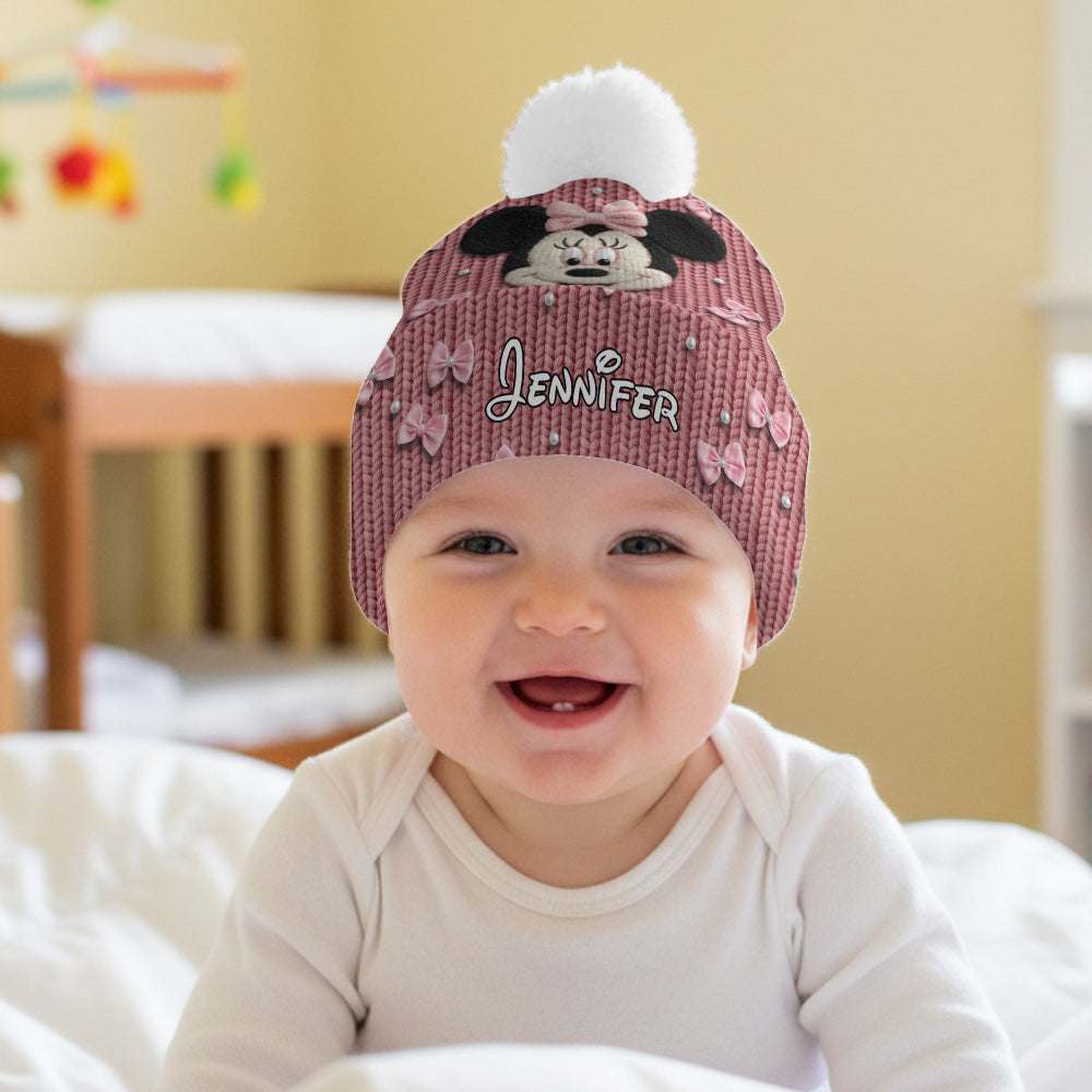 Personalized Minnie Mouse Beanie Hat Custom Name Gift for Kids Beanie Hat GradoCreations