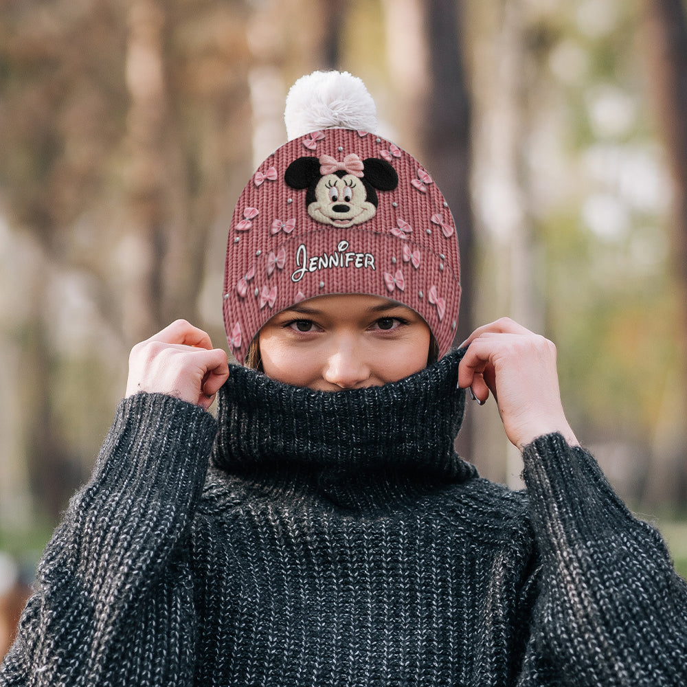 Personalized Minnie Mouse Beanie Hat Custom Name Gift for Kids Beanie Hat GradoCreations