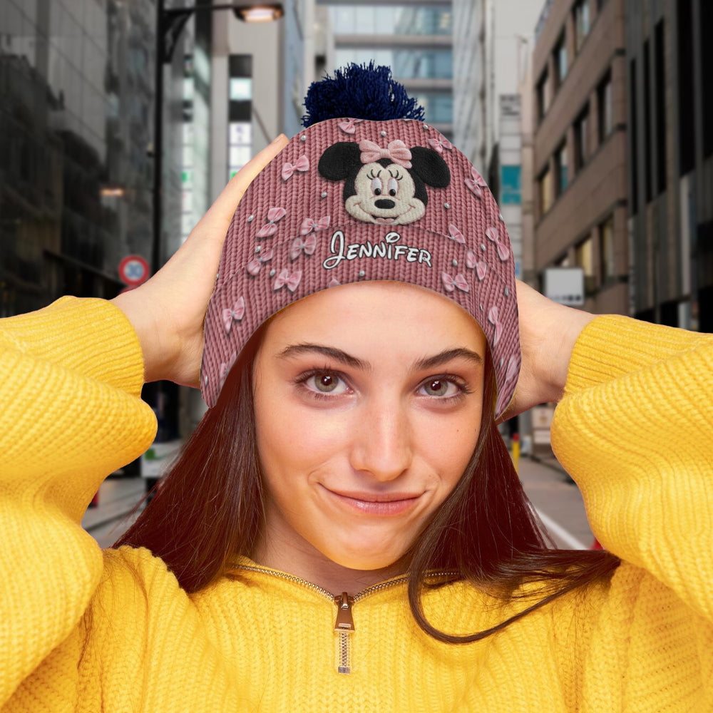 Personalized Minnie Mouse Beanie Hat Custom Name Gift for Kids Beanie Hat GradoCreations