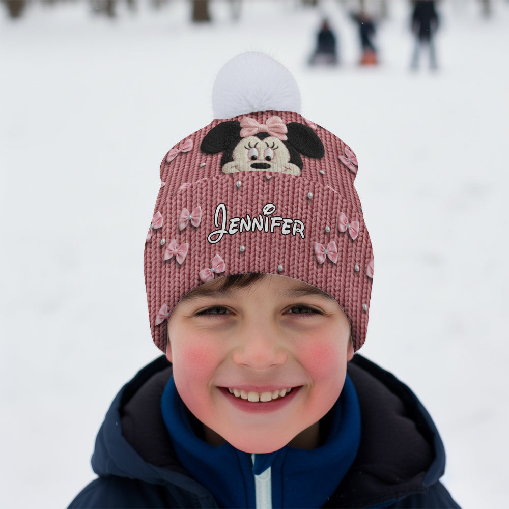 Personalized Minnie Mouse Beanie Hat Custom Name Gift for Kids Beanie Hat GradoCreations