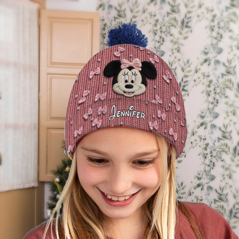 Personalized Minnie Mouse Beanie Hat Custom Name Gift for Kids Beanie Hat GradoCreations