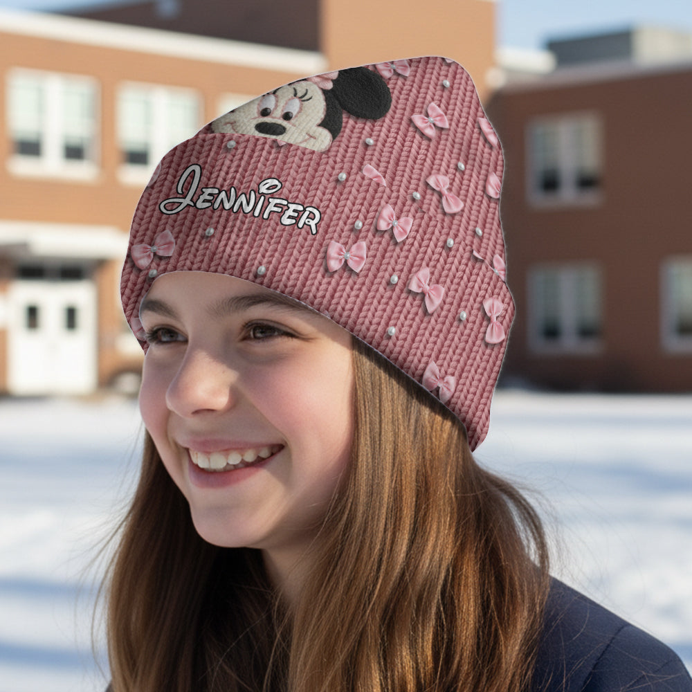 Personalized Minnie Mouse Beanie Hat Custom Name Gift for Kids Beanie Hat GradoCreations