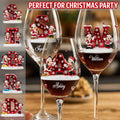 Personalized Christmas Wine Glass with Long Stem for Mom/Dad Wine Glass With Long Stem GradoCreations