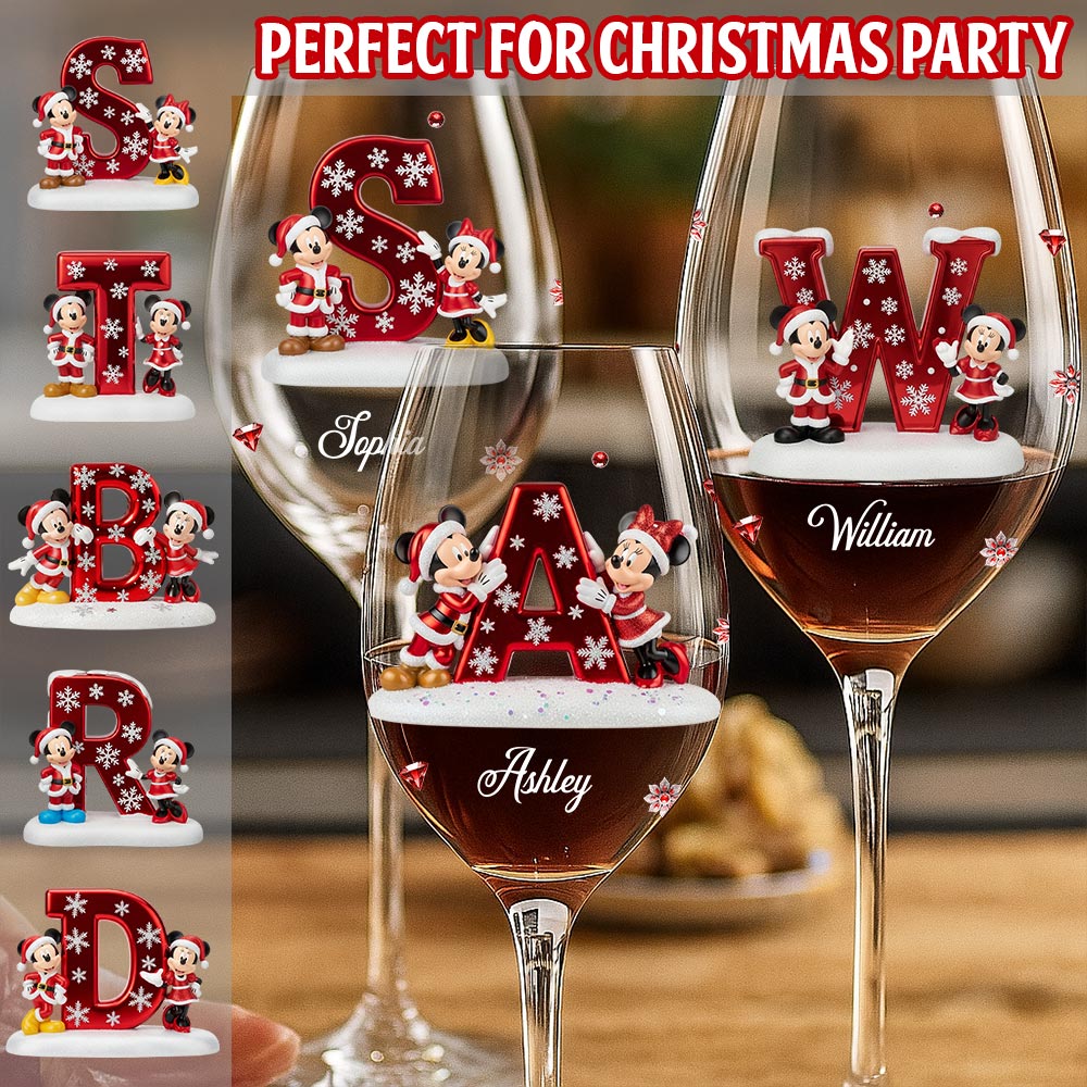 Personalized Christmas Wine Glass with Long Stem for Mom/Dad Wine Glass With Long Stem GradoCreations