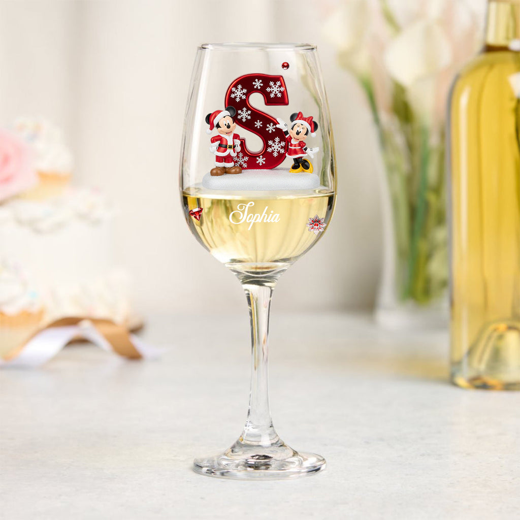 Personalized Christmas Wine Glass with Long Stem for Mom/Dad Wine Glass With Long Stem GradoCreations