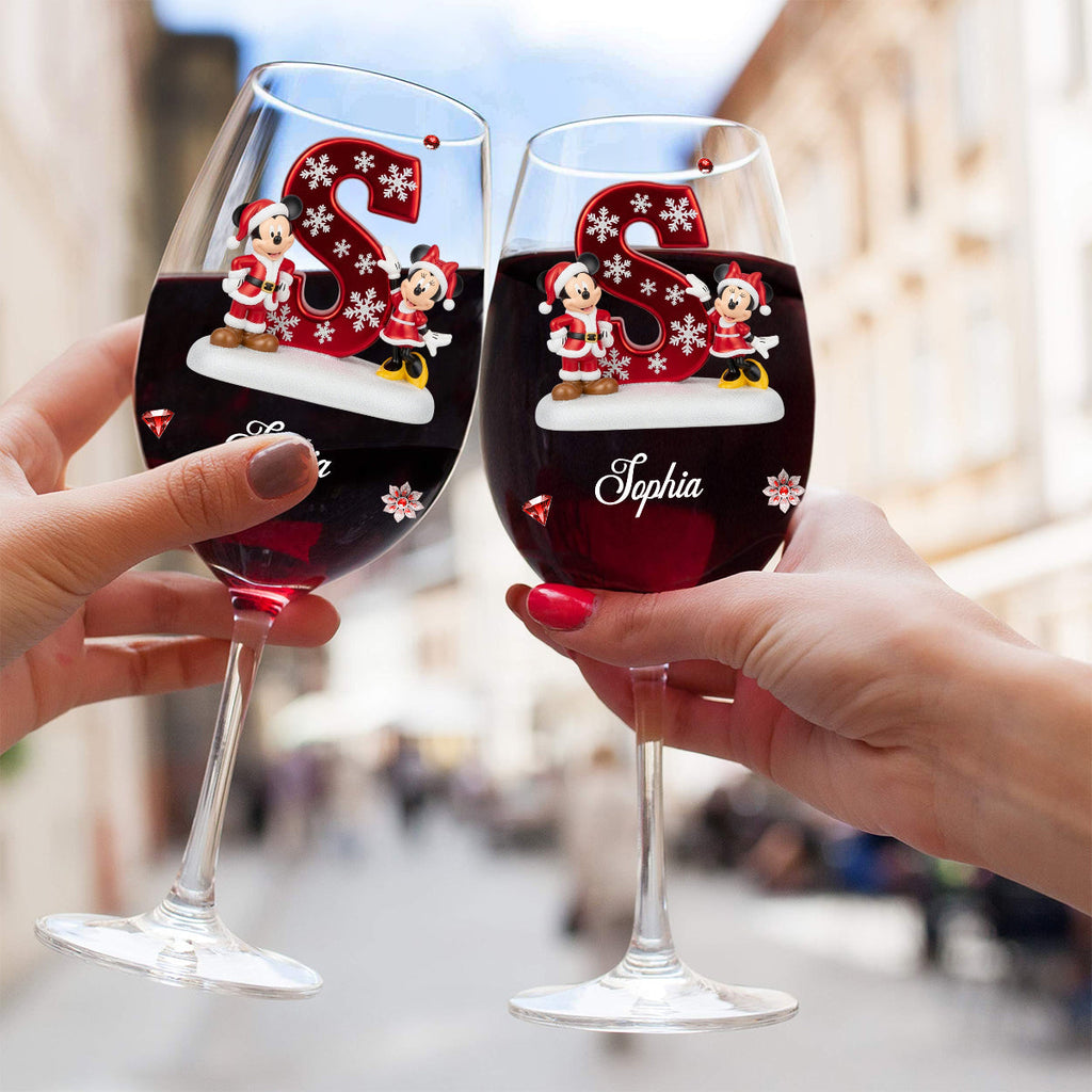 Personalized Christmas Wine Glass with Long Stem for Mom/Dad Wine Glass With Long Stem GradoCreations