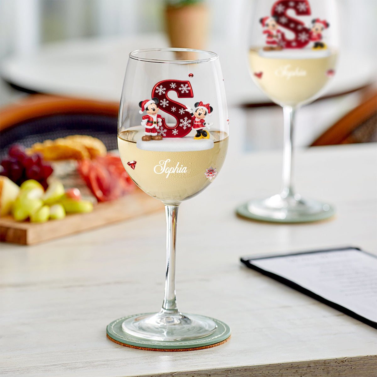 Personalized Christmas Wine Glass with Long Stem for Mom/Dad Wine Glass With Long Stem GradoCreations