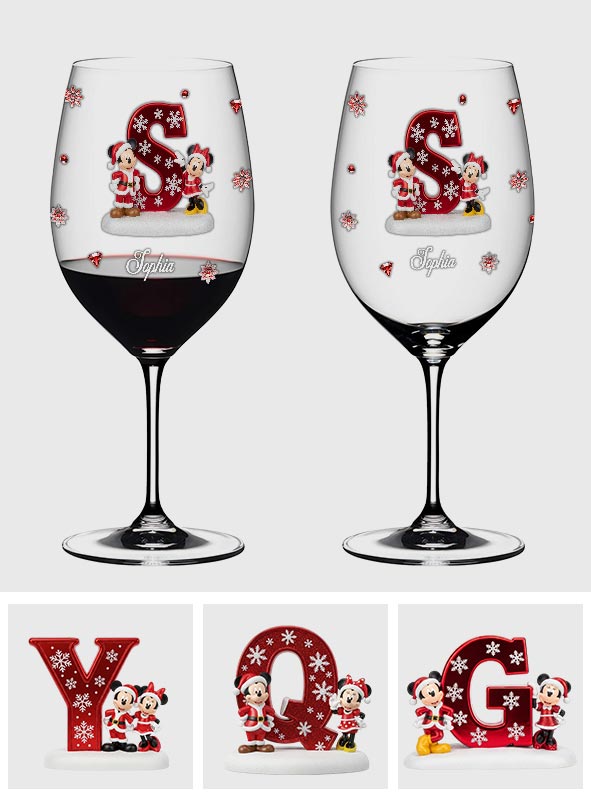 Personalized Christmas Wine Glass with Long Stem for Mom/Dad Wine Glass With Long Stem GradoCreations