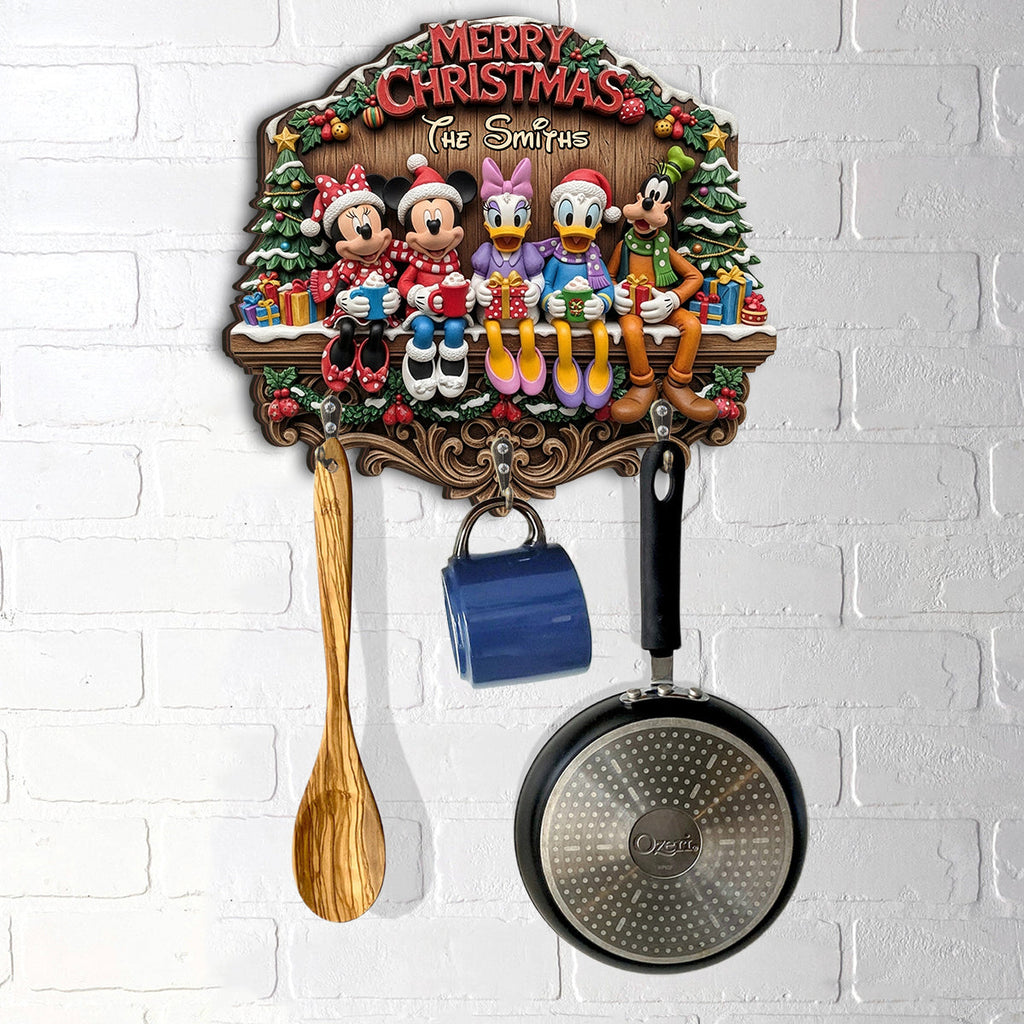 Personalized Merry Christmas Mouse Key Rack Custom Shape Gift Custom Shaped Key Rack GradoCreations