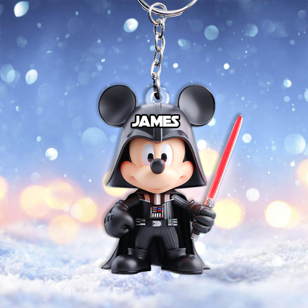 Personalized Mickey Mouse Darth Vader Keychain Custom Name Gift Keychain GradoCreations