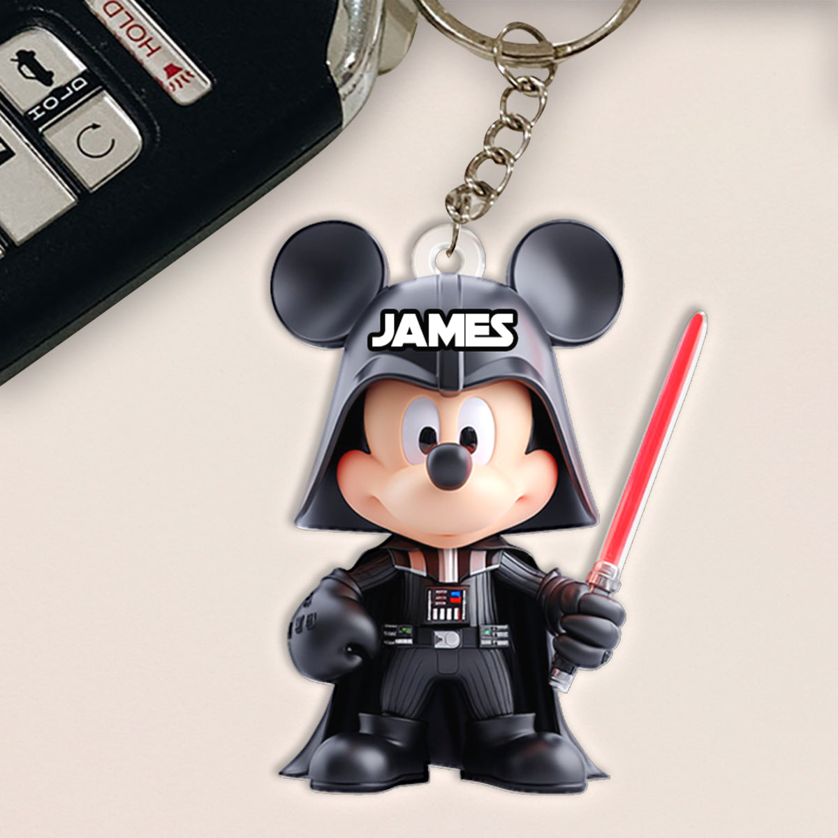 Personalized Mickey Mouse Darth Vader Keychain Custom Name Gift Keychain GradoCreations