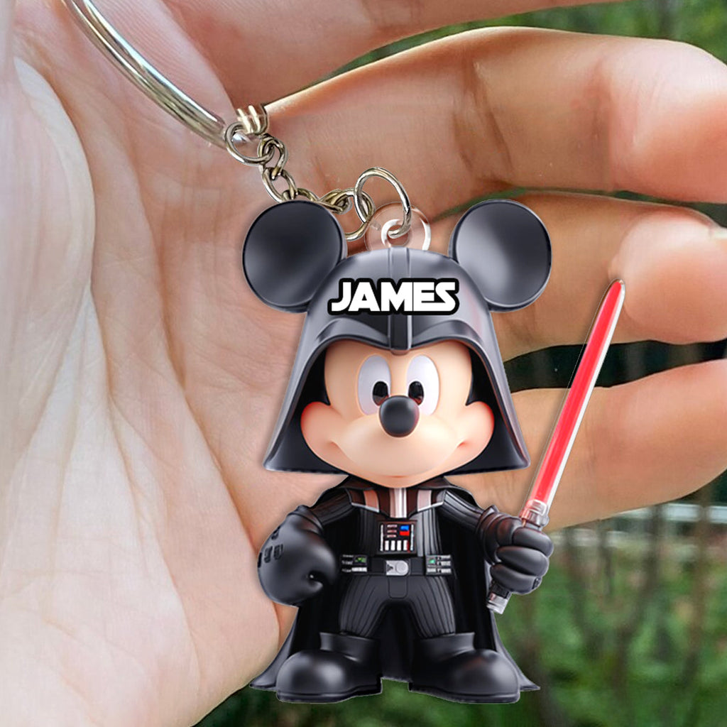 Personalized Mickey Mouse Darth Vader Keychain Custom Name Gift Keychain GradoCreations