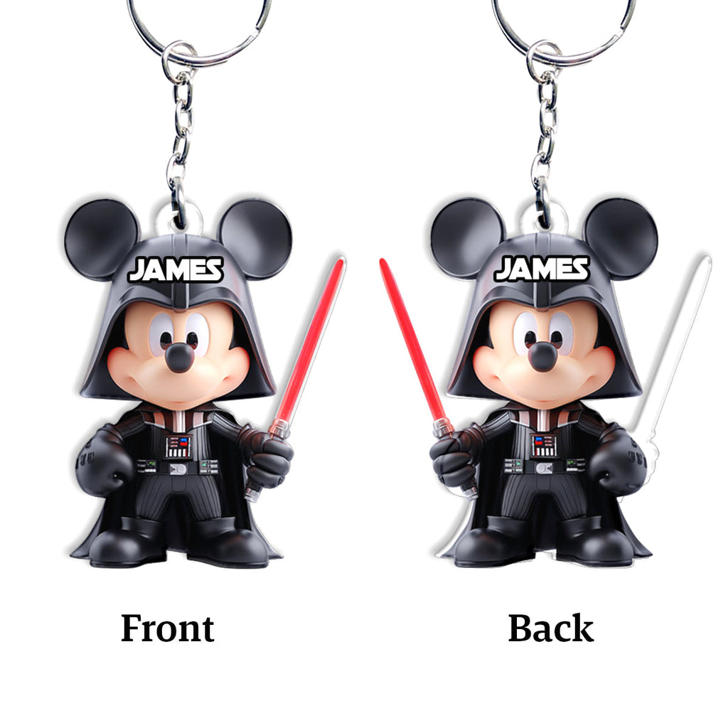 Personalized Mickey Mouse Darth Vader Keychain Custom Name Gift Keychain GradoCreations