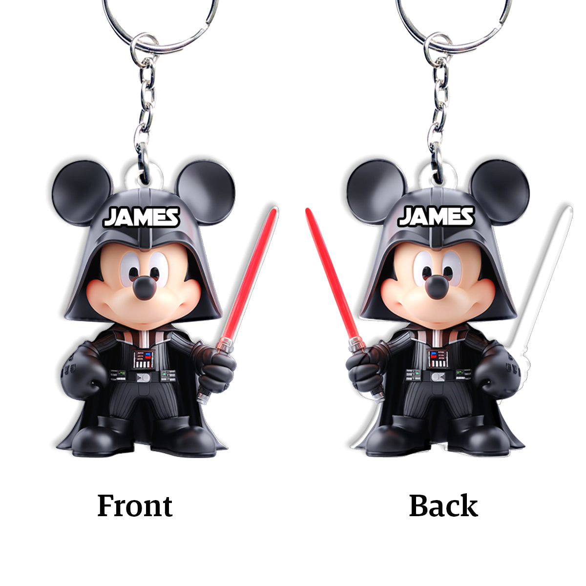 Personalized Mickey Mouse Darth Vader Keychain Custom Name Gift Keychain GradoCreations