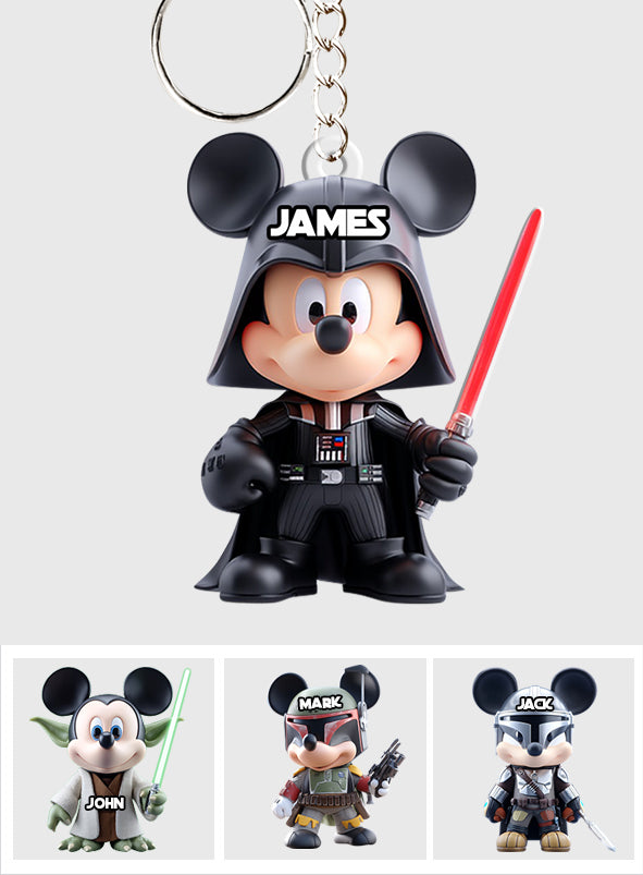 Personalized Mickey Mouse Darth Vader Keychain Custom Name Gift Keychain GradoCreations