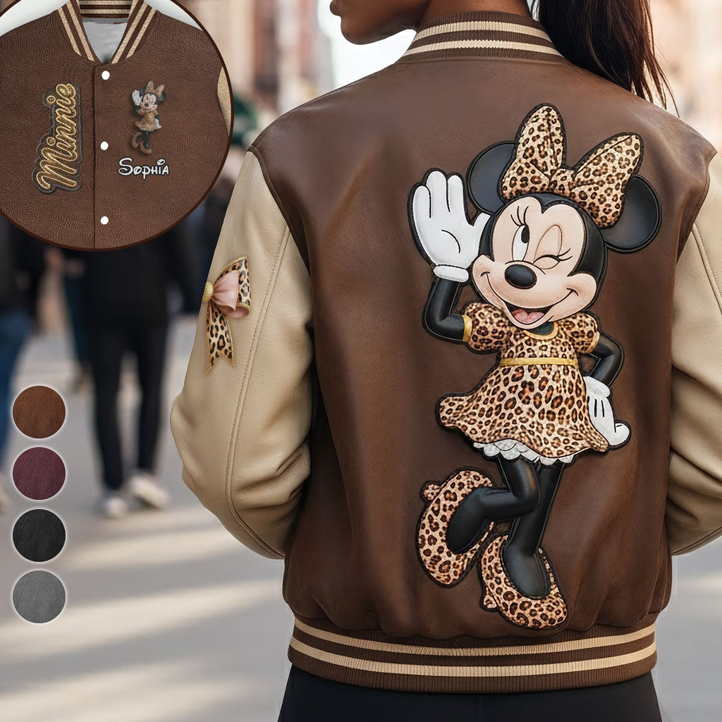 Personalized Leopard Varsity Jacket with Custom Name for Girls Varsity Jacket GradoCreations