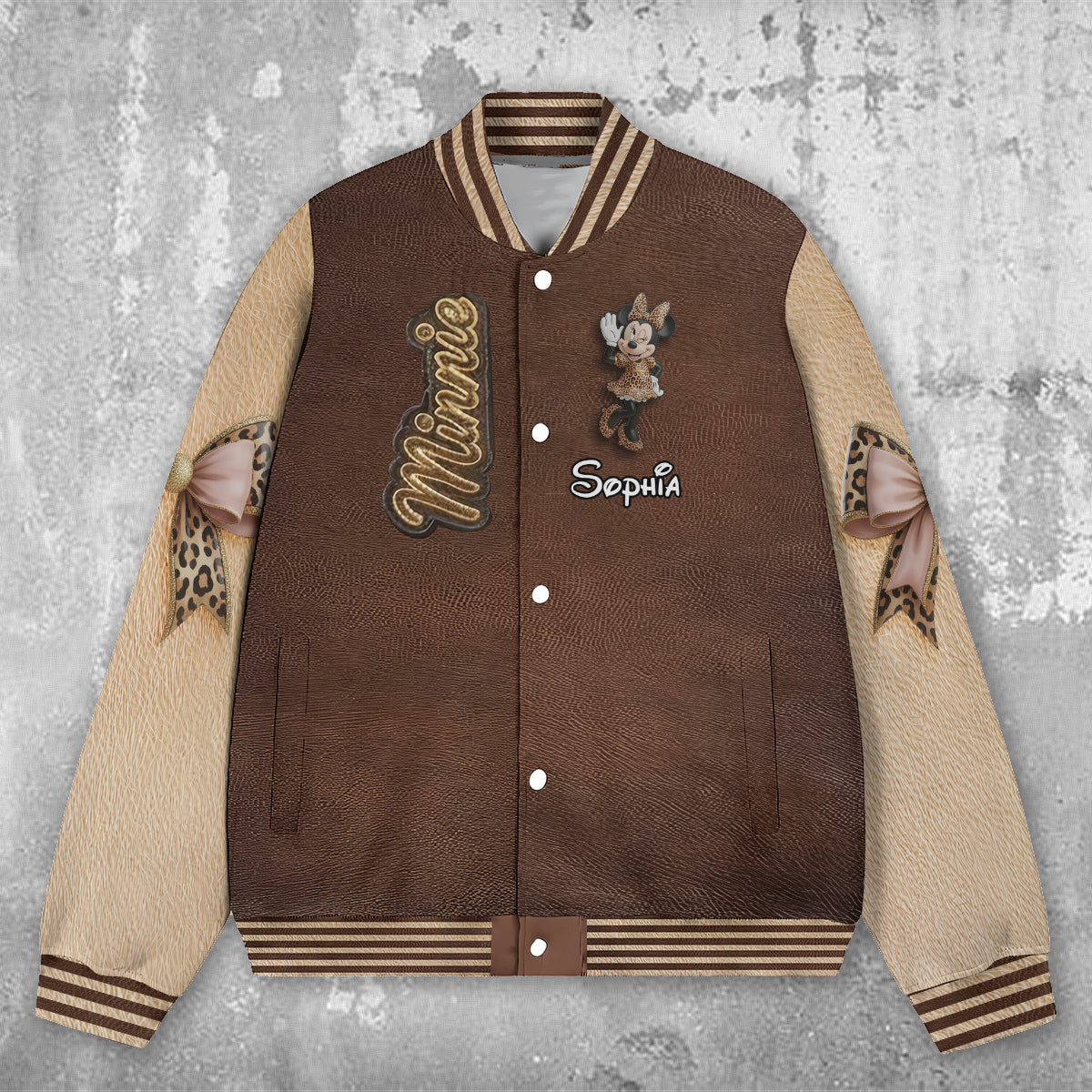 Personalized Leopard Varsity Jacket with Custom Name for Girls Varsity Jacket GradoCreations