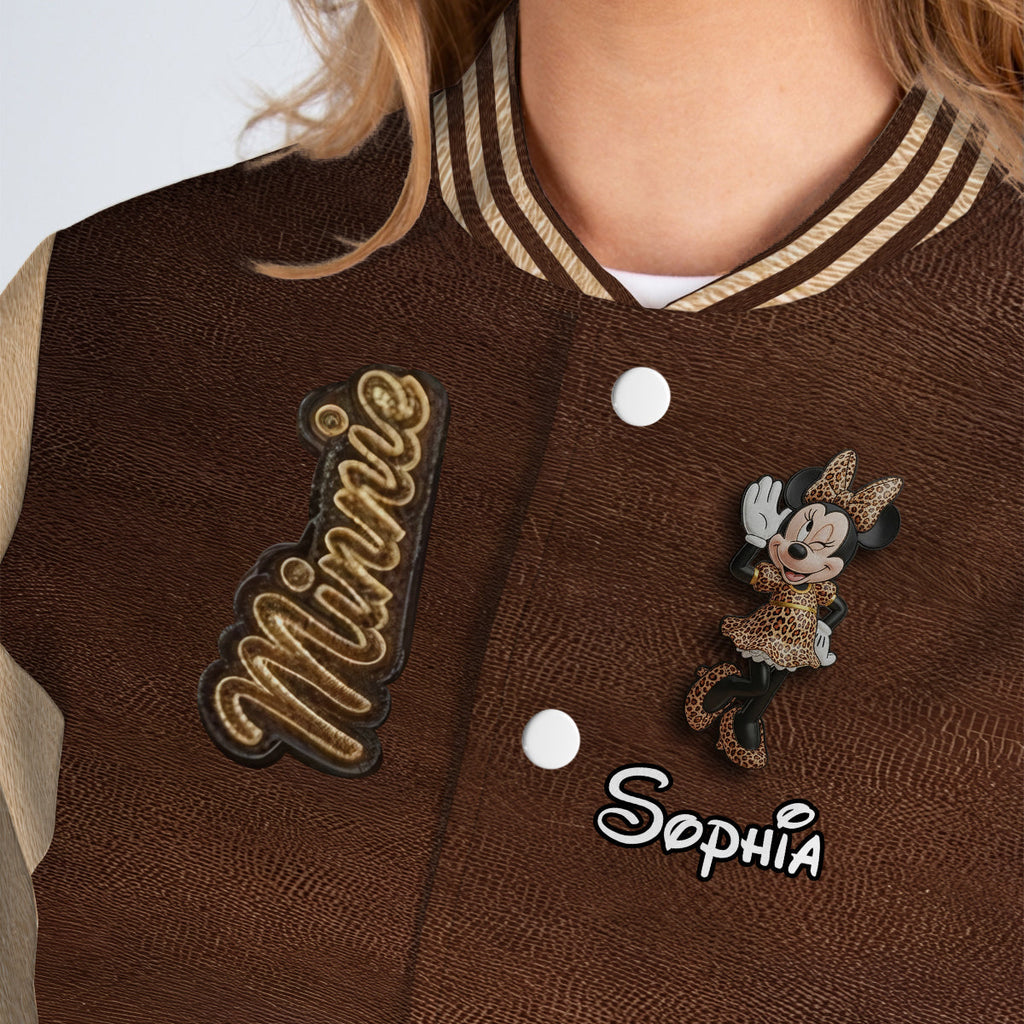 Personalized Leopard Varsity Jacket with Custom Name for Girls Varsity Jacket GradoCreations