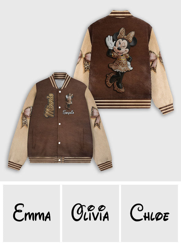 Personalized Leopard Varsity Jacket with Custom Name for Girls Varsity Jacket GradoCreations